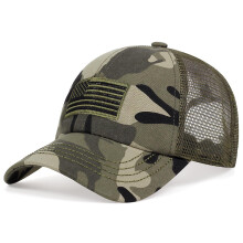 (Camouflage) Men's Usa American Flag Baseball Cap Embroidered Trucker Hat Military