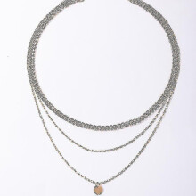 Minimalist Wafer Pendant Necklace for Women Multilayer Gold Color Geometric Choker Necklace Trendy Jewelry Party 18130