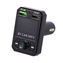 Kelima A6 Car Mp3 Player Handsfree Phone Card Insert Charging Universal Car Transmitter Wireless Transmitter Usb Car Charger--Black
