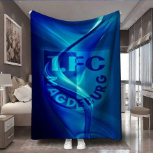 (80x60in 200x150cm) Magdeburg FC Themed Ultra-Soft Fleece Blanket - All-Season Luxury Fan Gift with Team Logo & IFC Design, Machine Washable-jghds3