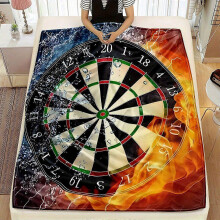 (80x60in 200x150cm) Dartboard Print Flannel Throw Blanket \u2013 Soft, Cozy, Multi-Purpose Blanket for Home Decor, Office, Travel, and More -poiuy124