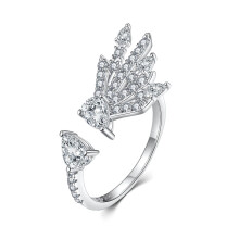 (8) S925 Sterling Silver Zircon Pure Zircon Ring