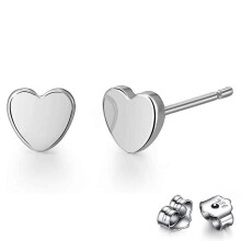 S925 Silver Heart Earrings Girl