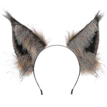 (B) Handmade Simulation Kitten Wolf Pointed Ears Headband Furry Plush Animal Hair Hoop Lolita Cosplay Costume Headpiece-XK5689