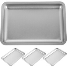 4pcs Stainless Steel Nail Art Tray Organizer Metal Manicure Tools Storage Makeup Plate