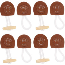 4 Pairs Brown Horn Toggle Buttons for Coats Overcoats with Cotton Rope Closure