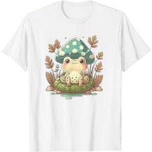 (XL) Aesthetic Cottagecore for Frog Lover and Mushroom T-Shirtreadrf214