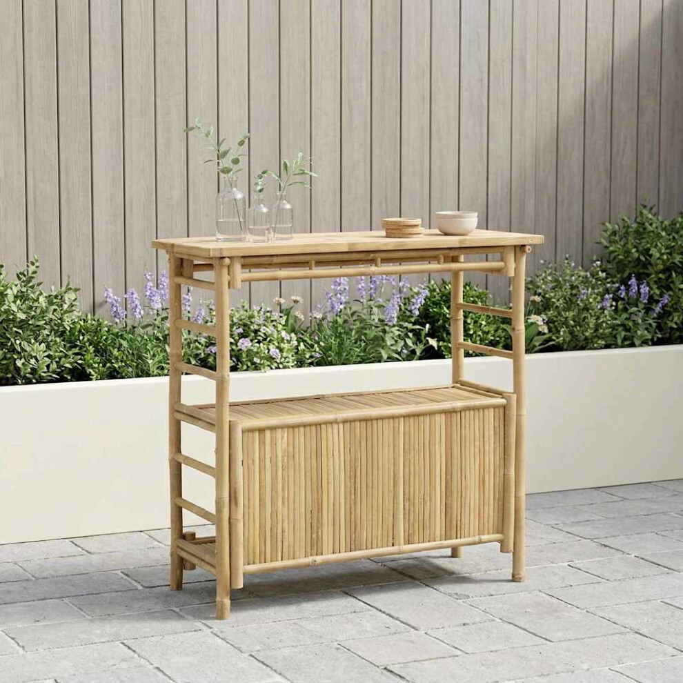 Vidaxl Outdoor Bar Table Natural 110 X 50 X 105 Cm Bamboo
