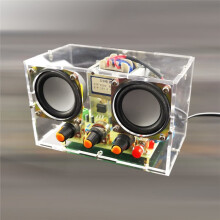 TDA2030 Dual Channel Amplifier Electronic DIY Kit Welding Exercise Assembly Circuit Board with Transparent Case US Plug