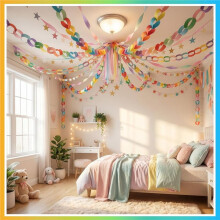 1000 Sheet Paper Chain Garland Strip,Construction DIY Paper Chain for Classroom Home Holiday Party Decor with Tape