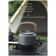 Chaleira de Camping de 1,2L em Liga de Alumínio com Cabo de Madeira, Panela Portátil para Cozinhar Ao Ar Livre, Ideal para Caminhadas, Mochilão e