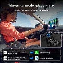 2-in-1 Wireless CarPlay Android Auto Adapter, USB Dongle Plug & , Wired to Wireless Car Converter