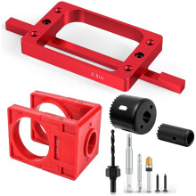 3-1/2" Fixed Size Door Hinge Jig for Door and Jamb, Aluminum Alloy Door Hinge Template Kit for Router with Door Lock Kit