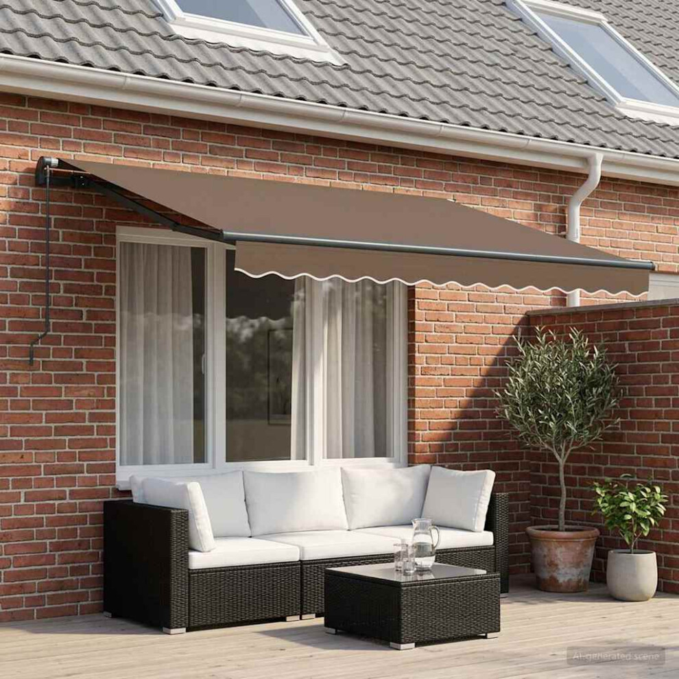 Vidaxl Retractable Awning Taupe 3.5 X 2 M Fabric