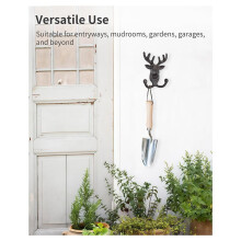 2 Pack Deer Cast Iron Wall Hooks -Decorative Coat Hooks Wall Mount for Hanging Key, Vintage Animal Decor Hanger