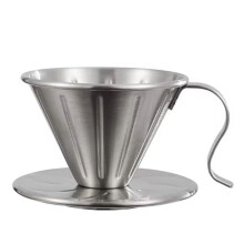 Pour over Coffee Filter Holder with Handle Reusable Coffee Dripper Paperless 304 Stainless Steel Drip Cup Coffee Maker