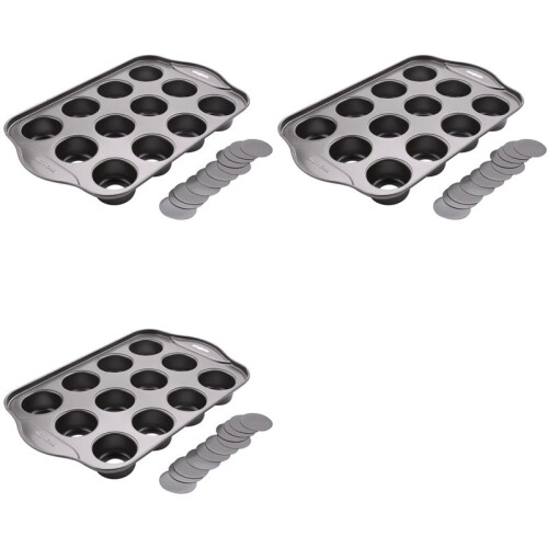 3X 12 Cavity  Cheesecake Pan with 36 Pieces Removable Bottom