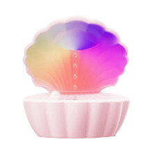 3-in-1 Shell Pearl Night Light with Speaker, RGB Anti-Gravity Humidifier,Water Drop Desktop Decorative Light,A