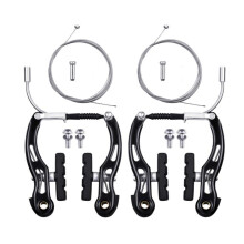 2 Pairs Bike Brakes Set Bike Brakes Mountain Bike Replacement for Most Bicycle and 2 Mountain Bike Brake Cables,End Caps