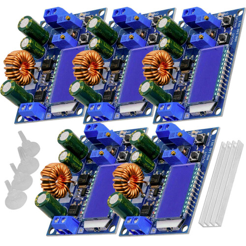 5 x HW-140 - Buck Boost Power Converter Automatic Step /Down, Volt and Amp Meter LCD Display, Voltage Converter