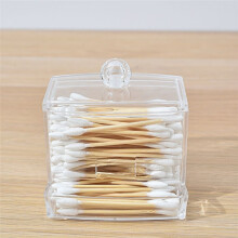 Cotton Swab Box - Transparent Cover Dustproof Cotton Swab Toothpick Storage Box Multi-Purpose Visible Dispenser