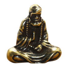 Retro Brass Dharma Buddha  Statue Bodhidharma Master Figurines Desk Decoration Handcrafts Gifts Miniatures