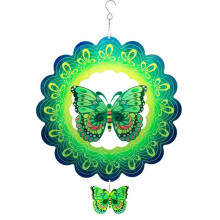 3D Wind Spinner Spiral For Yard Garden Decor Rotating Hanging Wind Chimes Home Outdoor Decoration Green