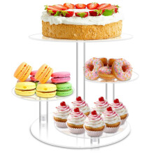Cupcake Stand,4 Tier Acrylic Cake Stand, Round Cake and Cupcake Stand Combo,Cake Display Tree Stand for Wedding Birthday