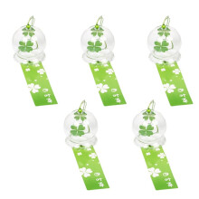 Glass Japanese Wind Chimes Room Decoration Home Doorbell Wall Hangings Outdoor Decoration Four Leaf