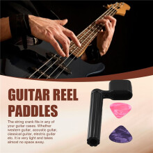 String Hocker + 2 Picks Premium Kurbel fuer Gitarrensaite Eine Westerngitarre, Konzertgitarre, E-Gitarre oder Akustikgitarre schwarz mit Pin-Puller