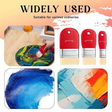 PAN WEN BO 6 Pcs Flat Paddle Paint Brush Set Scale Brush for Oil and Acrylic Paints 1 Inch 2 Inch 3 Inch Painting Brushes