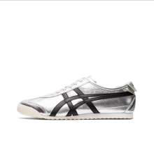 (Silver/Black, EU40) Tiger MEXICO 66 Classic Casual Shoes Unisex Leather