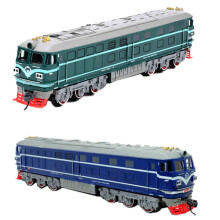 2x Kids Simulation 1:87 Alloy Internal-Combustion Locomotive Model Toy Acousto-Optic Train Toys for Children Gift(A&C)