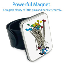 2 Stück Magnetisches Nadelkissen-Handgelenk, Magnetisches Nähnadelkissen, Magnetisches Nadelhalter-Armband zum Nähen, Rosa