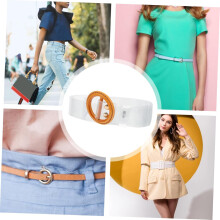 Pvc Waist Belt round Resin Buckle Fashion Dress Waist Belt for Women Spring Summer for Pants for Dresses
