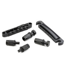 12 String Saddle Tune-O-Matic Bridge & Tailpiece Set for LP Electric Guitar Parts (Black)