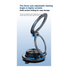 Magnetic Car Phone Holder 360 Adjustable Vacuum Suction Bracket Foldable Strong Suction Stand for All Smartphones