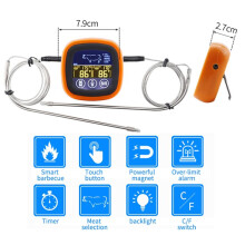 Dubbelnålsmattermometer Köksbakning Touch Digital Display Termometer Sondtyp Kött Grilltermometer