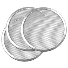 3Pcs Pizza Screen 12 Inch Restaurant-Grade Pizza Rack with Seamless Round Pizza Baking Pan Baking Tool
