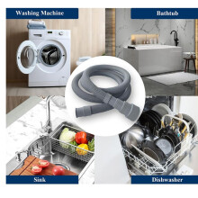 6.5ft Washing Machine Drain Hose Extension Kit-Universal for Washer, Dishwasher & Dehumidifier,with U-Bracket,Adapter