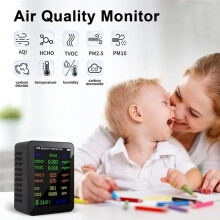 Indoor Air Quality Detector High-Precision Real- Portable 10-in-1 Monitor with Alarm Air Quality Tester Indoor A