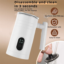 Full-Automatic Milk Frother Touch Control Milk Warmer Temperature Settings Hot & Cold Milk Frother AU Plug