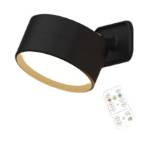Akumulatorowa Magnetyczna Lampa Ścienna LED 360 Obrót Dotykowy Zdalnego Sterowania Reflektor Szafkowy do Domu i Biura Czarny