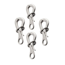 4 Pack 4" Marine 316 Stainless Steel Boat Hook & Eye with Quick Release Link, Life Rafts Ship Link Shackle
