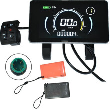 Medidor de Velocidad de Ciclismo de 4.0", SRM808X Pantalla LCD Protocolo No.2 para Bicicleta Eléctrica, Tarjetas NFC, IP66, 5 Pines, 36V 48V 72V