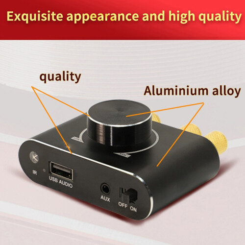 X100H 100W Stereo Amplifier Board 12V/24V Audio Power Amplifier Module ,5.1 Channel,AUX,U-Disk Inputs Black 1