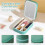 Small Travel LED Makeup Mirror Case with 3 Adjustable Color Light Settings,  Cosmetic Train Case Green 3
