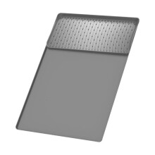 Coffee Maker Mat for Countertops 15.75x23.6In Coffee Bar Mat with Detachable Dish Drying Mat Raised Spill Proof Edges B