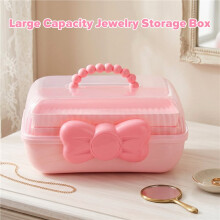 Storage Boxes for Children'S Hair Accessories Necklaces Headbands Hairpins and Bows Foldable Desktop Dustproof Storage-A