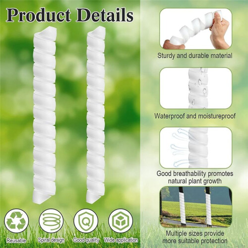 8PCS Tree Protectors 2 Size Plastic Spiral Tree Guard Tree Trunk Protector Wrap Tree Bark Protector Tube Tree Wraps 1